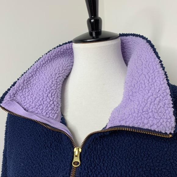 Old Navy | Blue & Purple Sherpa Fleece Half Zip Sweater